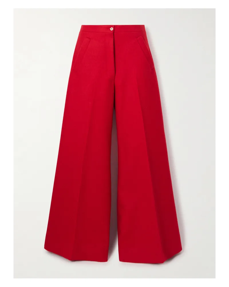 Giuliva Heritage Collection The Paola Hose Mit Weitem Bein Aus Einer Woll-mohairmischung - Rot Rot