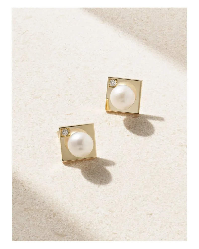 MIZUKI Ohrringe Aus 14 karat Gold Mit Diamanten Und Perlen Gold