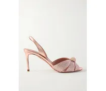 Italian Flirt 75 Slingback-sandalen Aus Metallic-leder Mit Kristallen - Pink