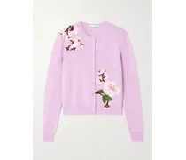 Cardigan Aus Wolle Mit Applikationen - Lila
