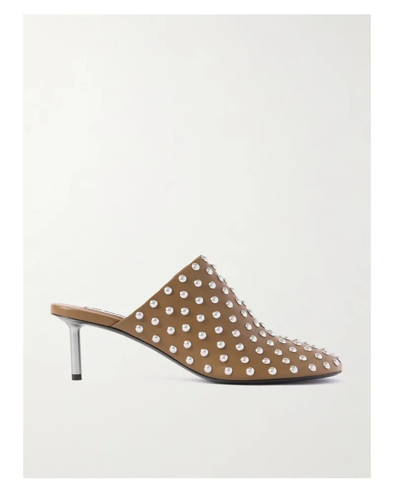 Jil Sander Mules Aus Leder Mit Nieten - Braun Braun