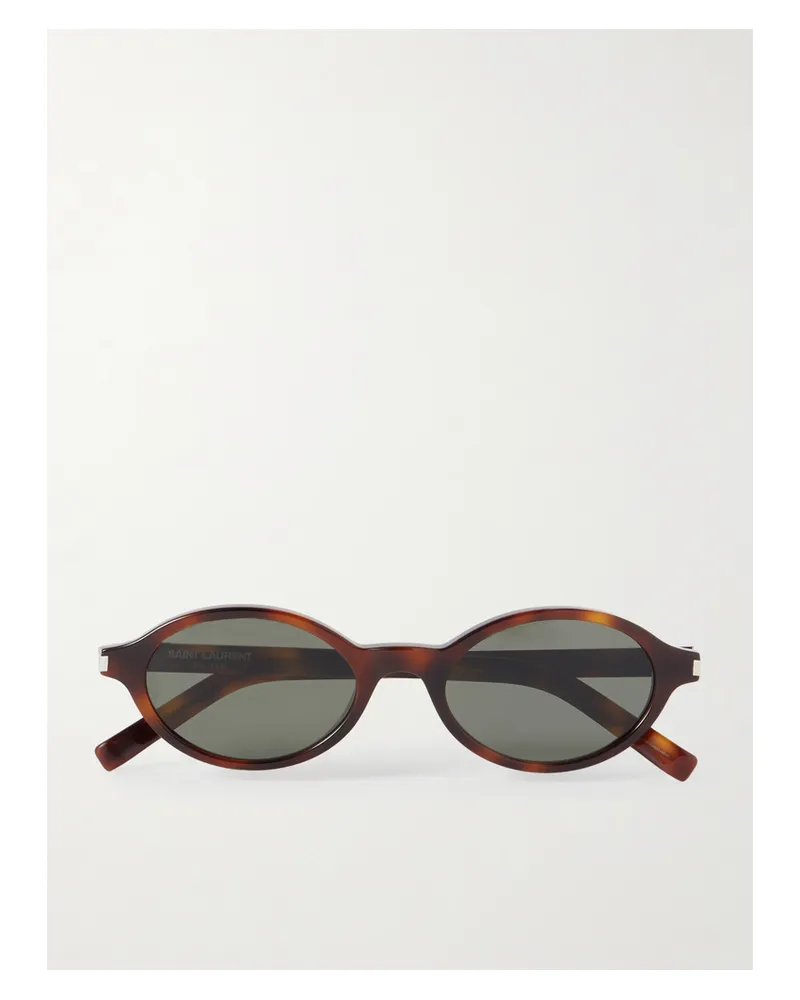 Saint Laurent Jeanne Sonnenbrille Mit Ovalem Rahmen Aus Azetat In Hornoptik Horn