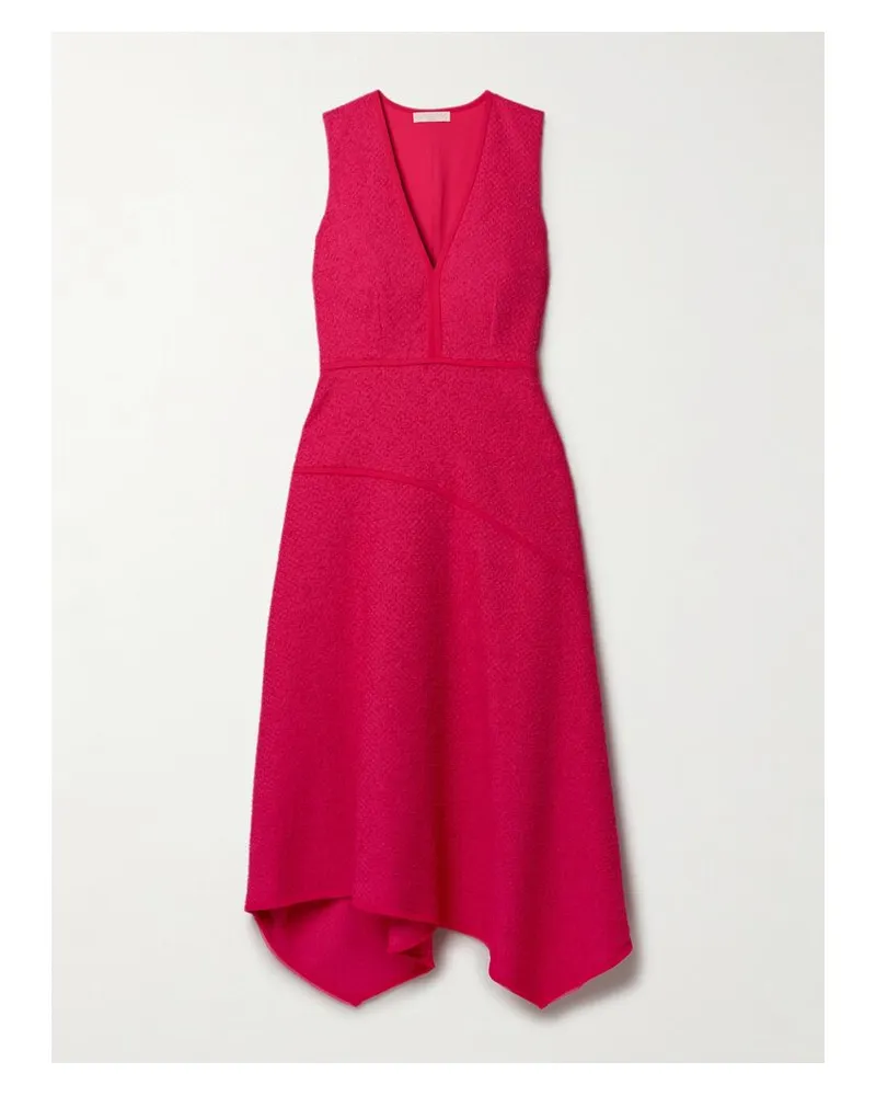 Ulla Johnson Florence Midikleid Aus Tweed Aus Einer Baumwollmischung Mit Chiffonbesätzen - Pink Pink