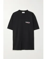 Balenciaga Oversized-t-shirt aus Baumwoll-jersey Schwarz