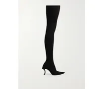 Hourglass Stretch-knit Over-the-knee Boots - Black