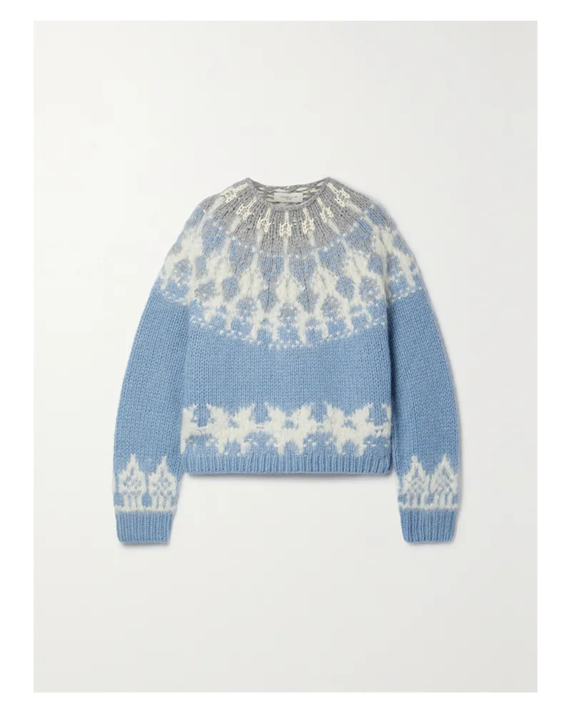 Lafayette148 Pullover Aus Einer Kaschmirmischung Mit Recycelten Fasern Und Fair-isle-muster - Blau Blau