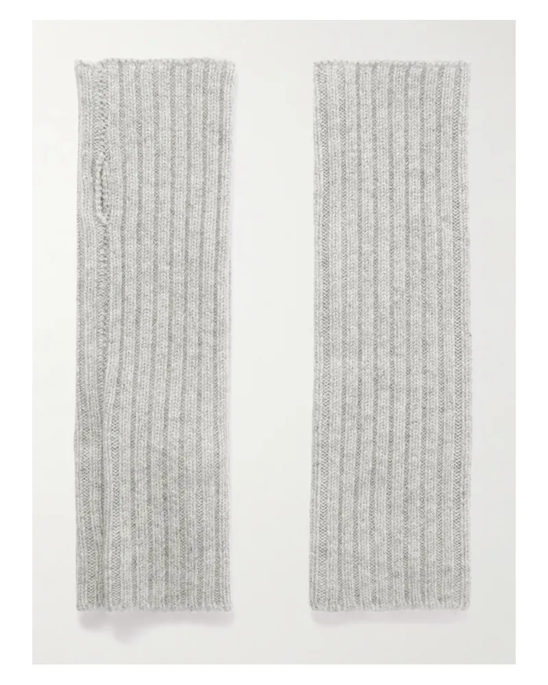 Yves Salomon Fingerlose Handschuhe Aus Geripptem Kaschmir - Grau Grau