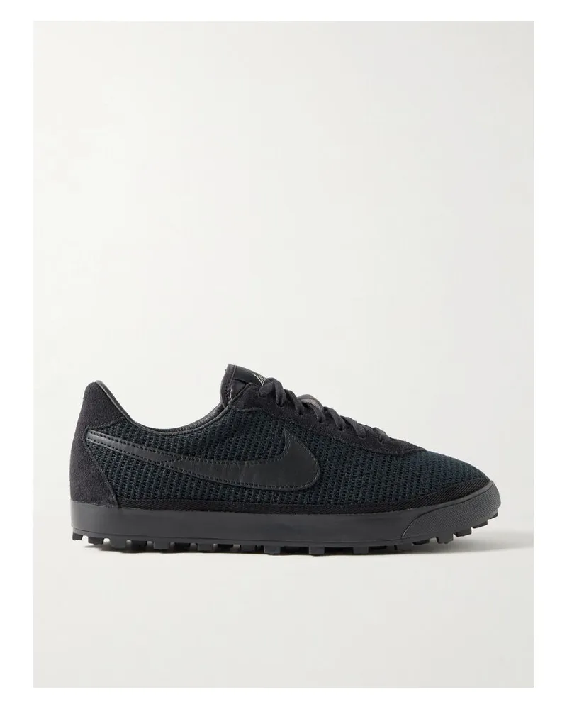 Nike Bode Astrograbber Sneakers In Waffelstrick Mit Besätzen Aus Leder Und Veloursleder - Schwarz Schwarz