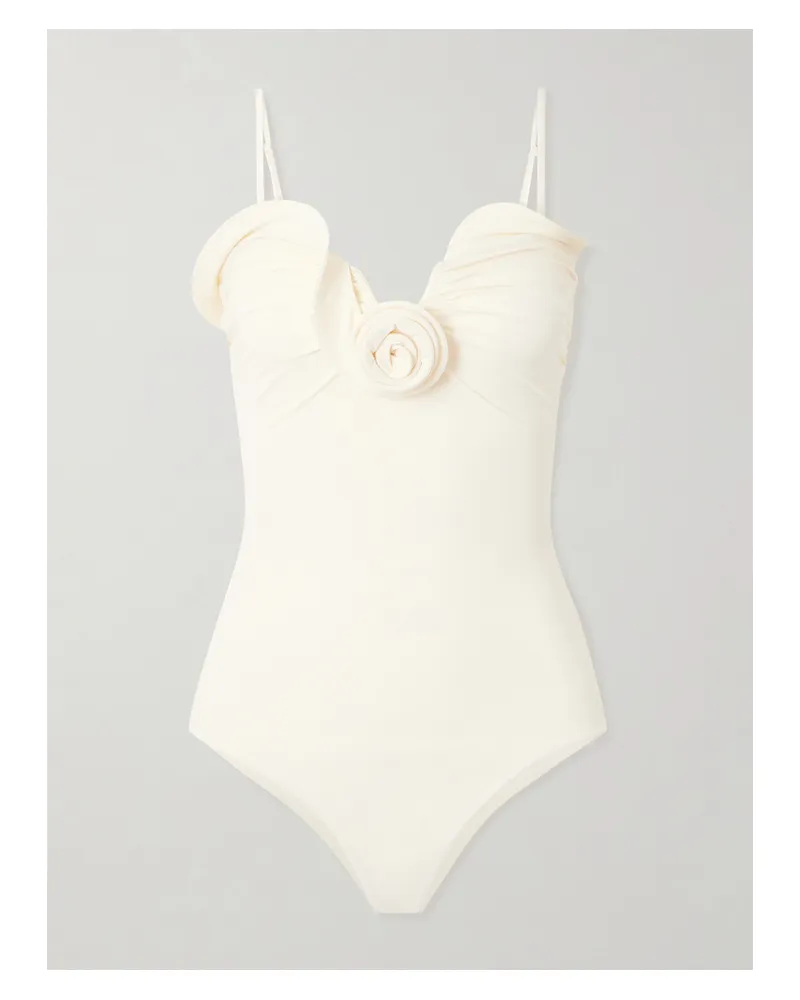 Magda Butrym Badeanzug Mit Applikation - Creme Creme