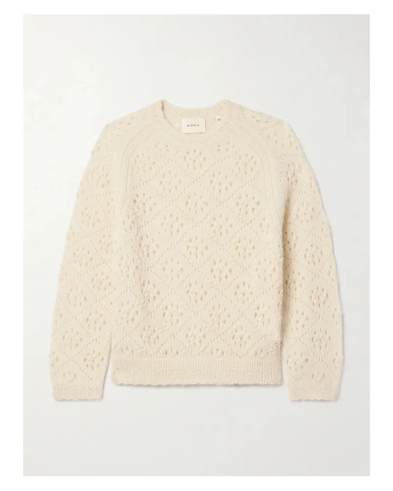 DÔEN Emiliana Pointelle-knit Alpaca-blend Sweater - Ivory Ivory
