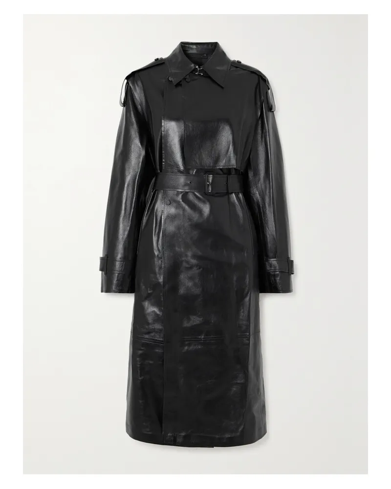 Mackage Adriana Doppelreihiger Trenchcoat Aus Leder Mit Gürtel - Schwarz Schwarz