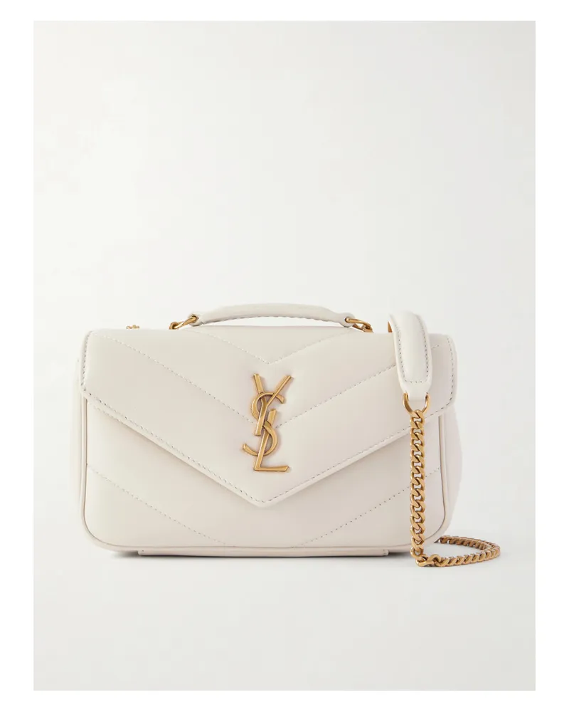 Saint Laurent Loulou Mini Quilted Leather Shoulder Bag - Neutrals Neutrals
