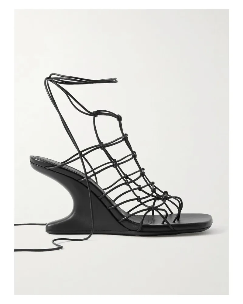 Rick Owens Web Cantilever Sandalen Aus Leder Mit Knoten - Schwarz Schwarz