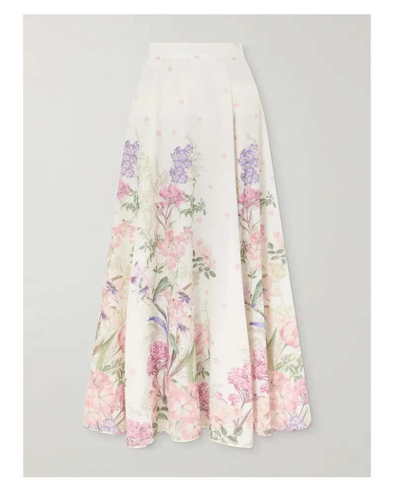 Charo Ruiz Ventine Floral-print Cotton-blend Maxi Skirt - Neutrals Neutrals