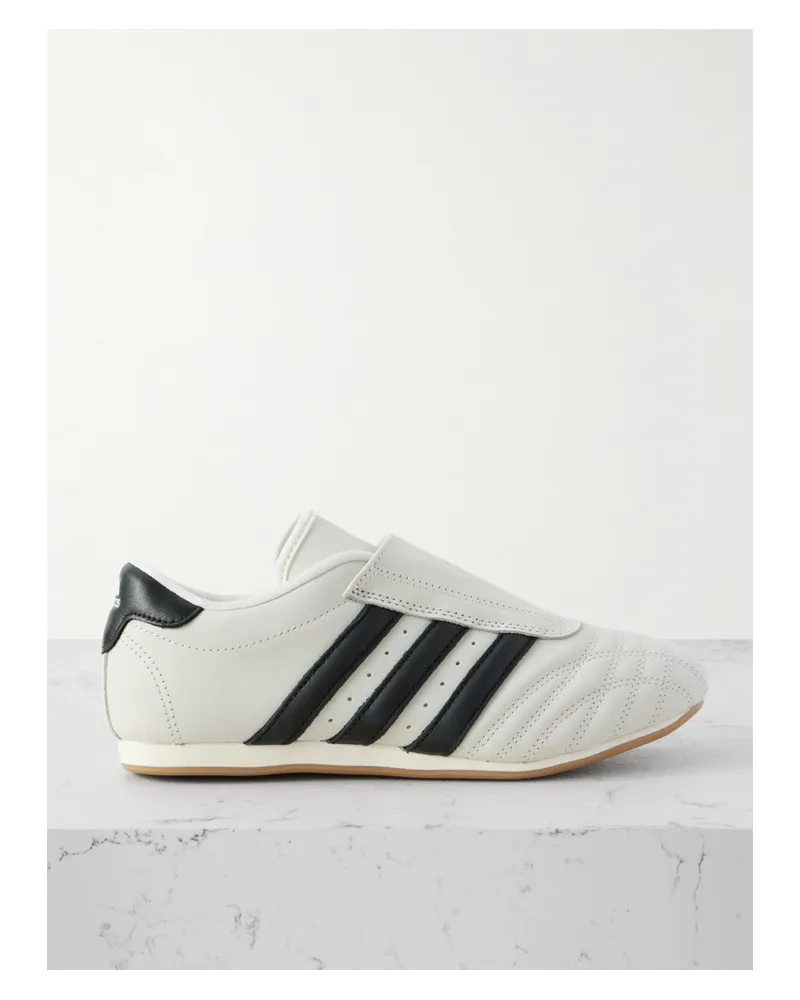 adidas Taekwondo Sneakers Aus Leder Mit Streifen - Wollweiß Wollweiß