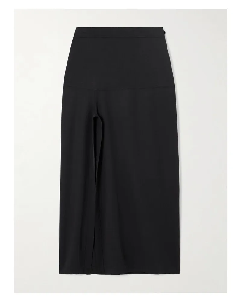 Christophe Lemaire Midirock Aus Einer Wollmischung Mit Schnalle - Schwarz Schwarz