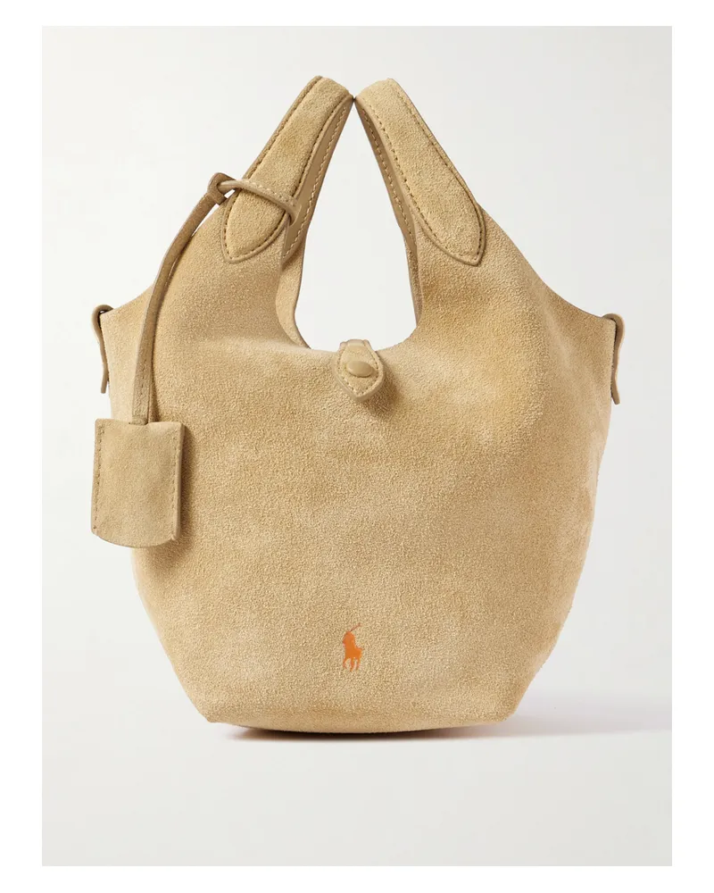 Ralph Lauren Polo Play Small Suede Tote - Neutrals Neutrals