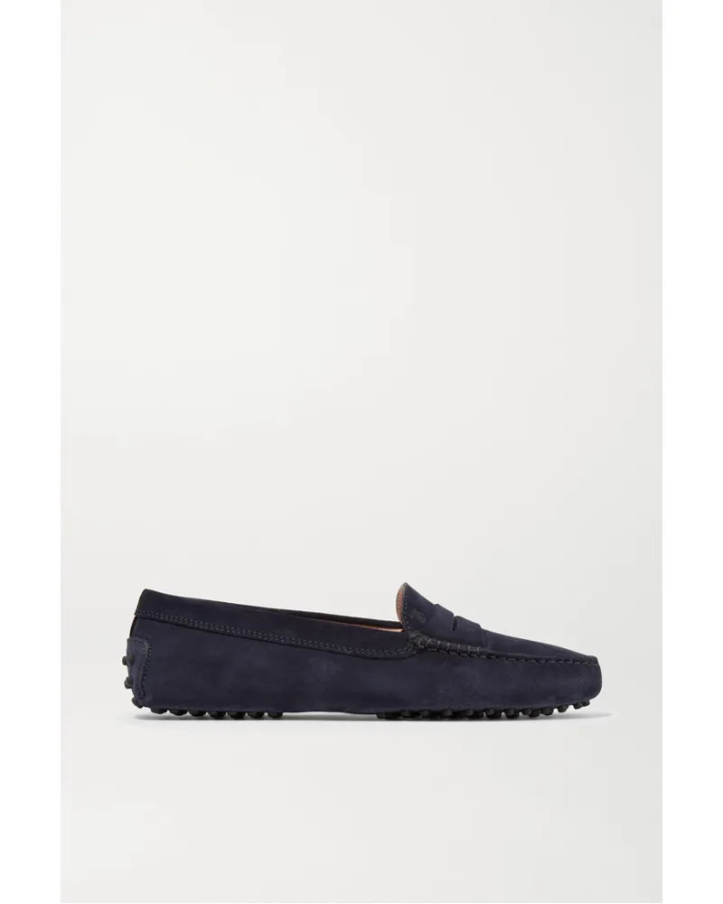 TOD'S Gommino Loafers aus Veloursleder Blau