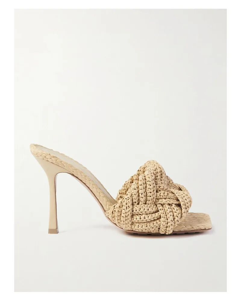 Bottega Veneta Lido Mules Aus Intrecciato-leder - Neutral Neutral