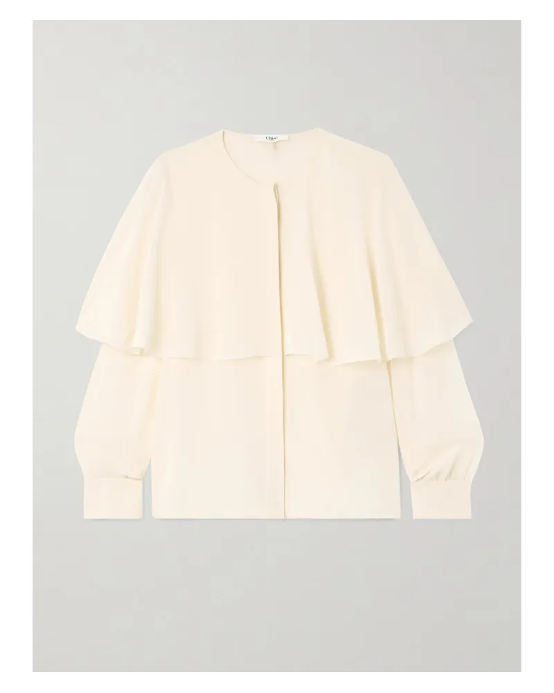 Chloé Mehrlagige Bluse aus Seiden-georgette Weiß
