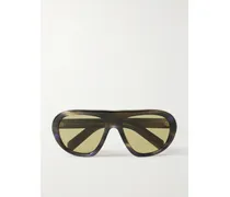 Oversized Aviator-style Acetate Sunglasses - Brown