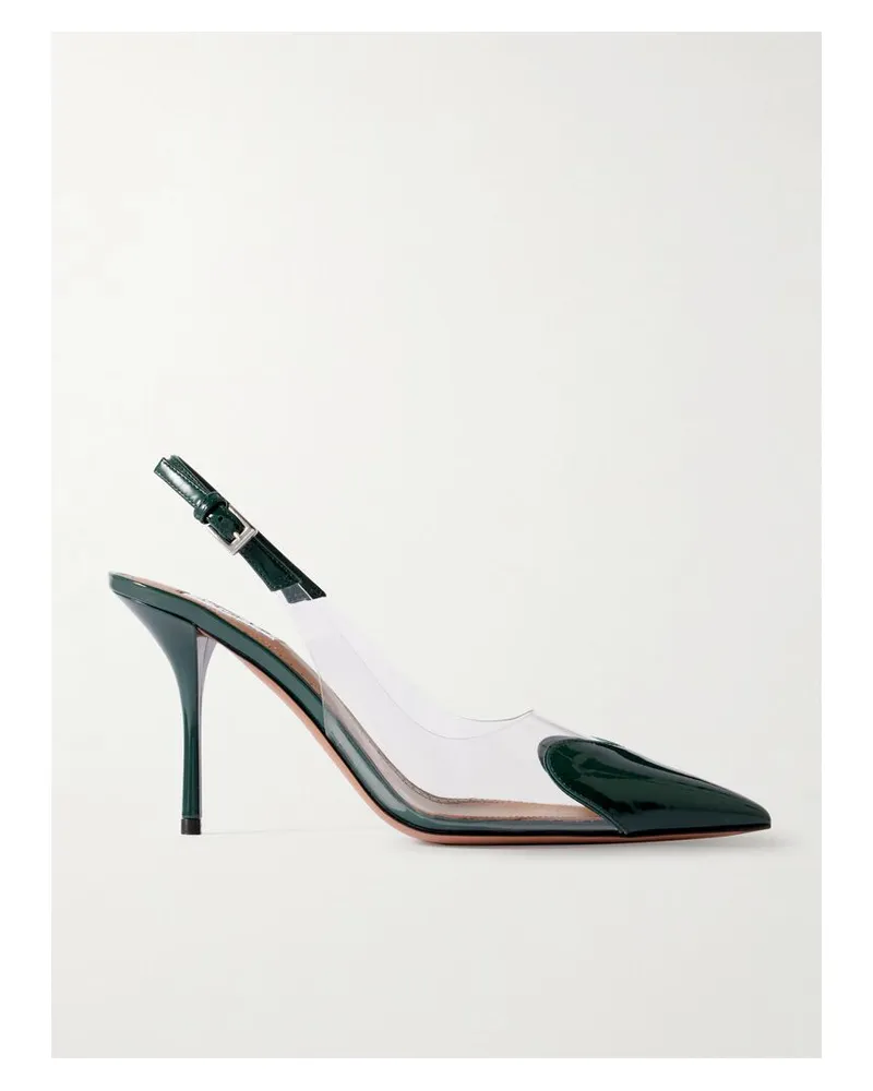 Alaïa Le Cœur Slingback-pumps Aus Lackleder Und Pvc - Grün Grün