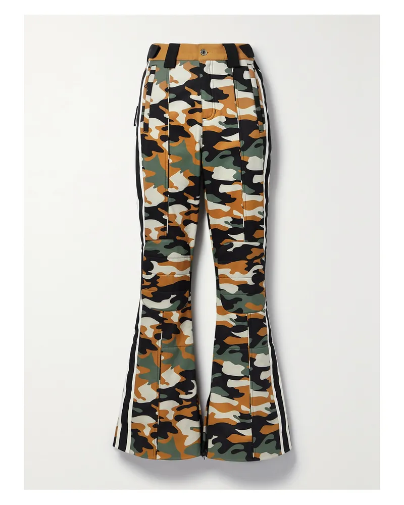 P.E. NATION Chicane Ausgestellt Skihose Aus Recyceltem Shell Mit Ripsbandbesätzen Und Camouflage-print - Grün Grün