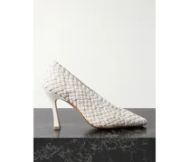 Sofia Intrecciato Leather Pumps - White