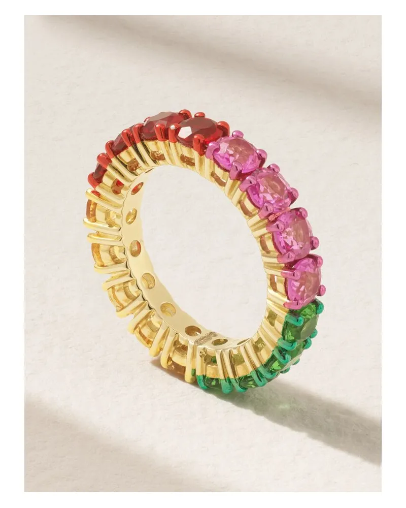 Yvonne Léon Alliance Rivière Ring Aus 9 Karat Gold Mit Citrinen Und Kristallen Gold