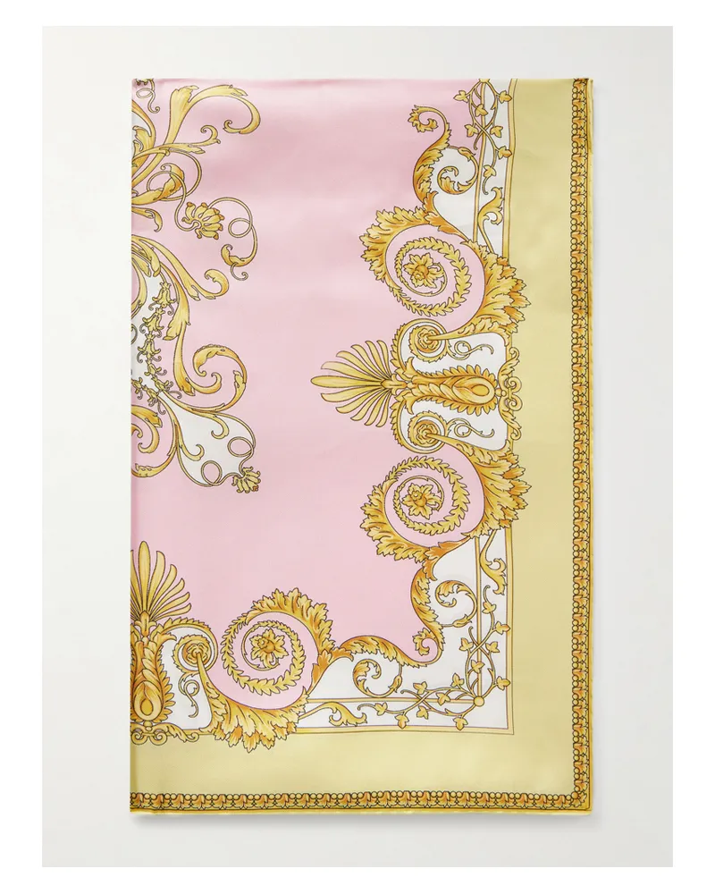 Versace Tuch Aus Bedrucktem Seiden-twill - Pink Pink