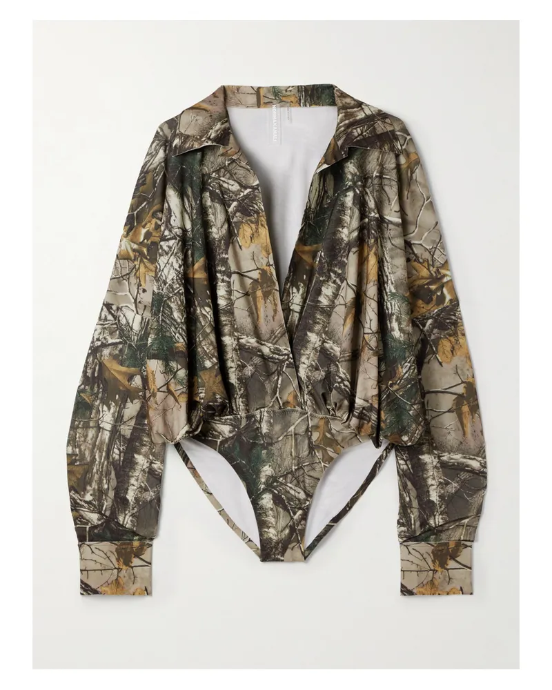 Norma Kamali Body Aus Stretch-jersey Mit Camouflage-print - Mehrfarbig Mehrfarbig