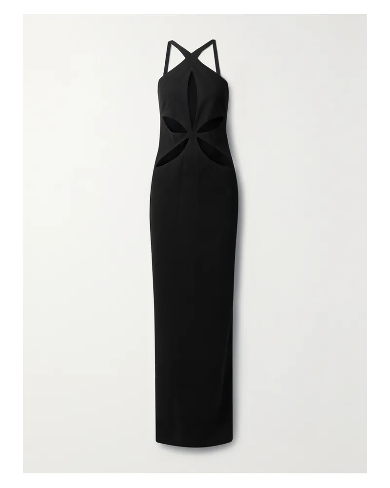 Mônot Maxikleid Aus Crêpe Mit Cut-outs - Schwarz Schwarz