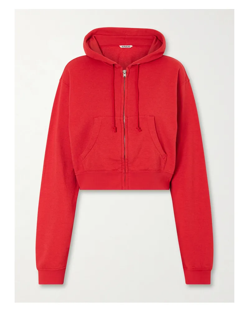 AURALEE Hooded Cotton, Wool, And Silk-blend Sweater - Red Red