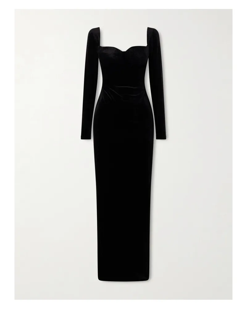 Balenciaga Velvet Bustier Gown - Black Black