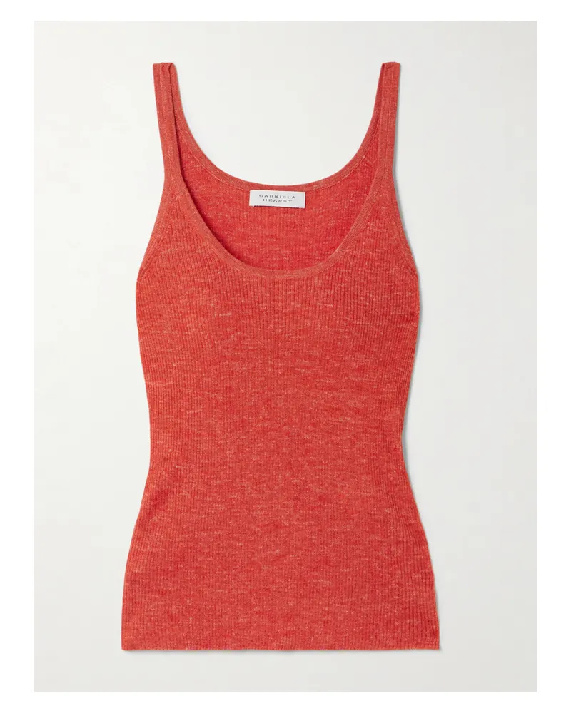 Gabriela Hearst Cinxia Tanktop Aus Einer Gerippten Mischung Aus Kaschmir, Seide Und Hanf - Orange Orange