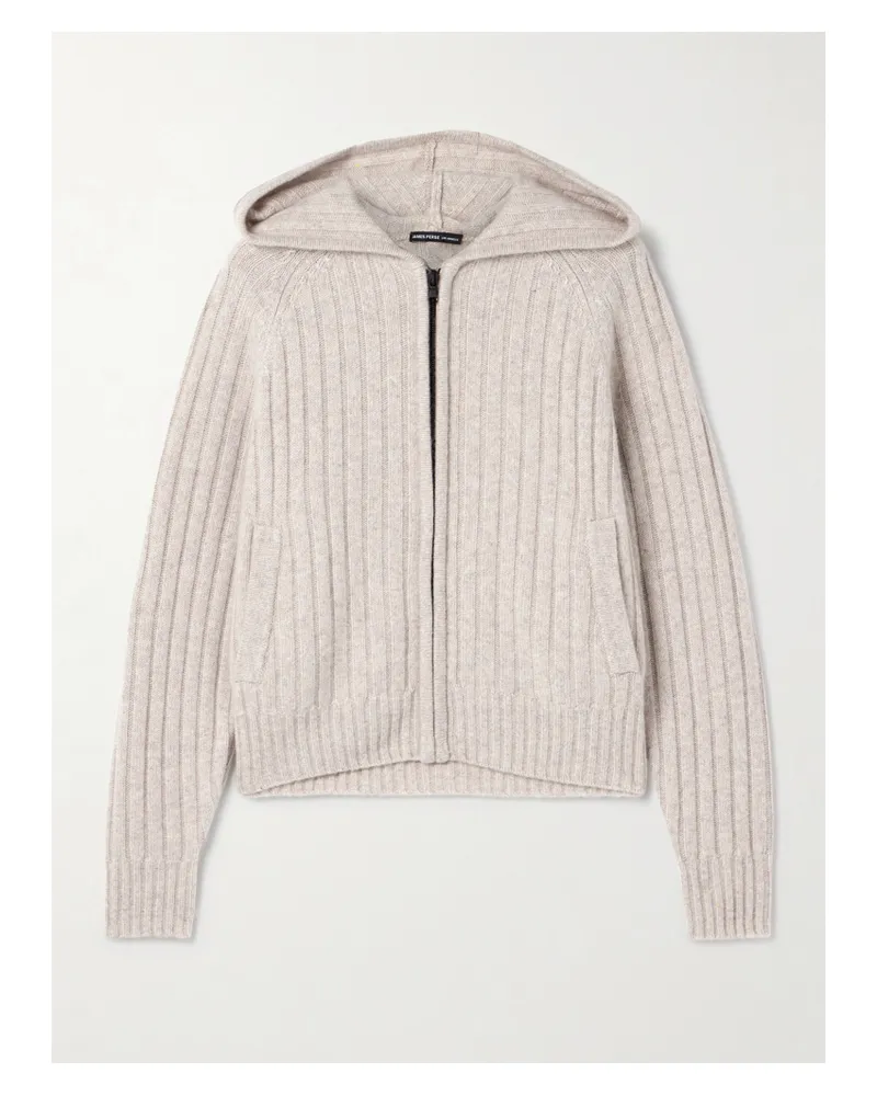 James Perse Kapuzenjacke Aus Geripptem Recyceltem Kaschmir - Neutral Neutral