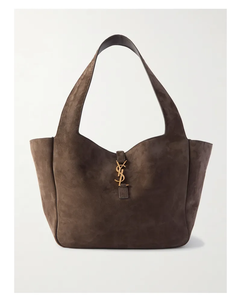 Saint Laurent Le 5 À 7 Bea Suede Tote - Brown Brown