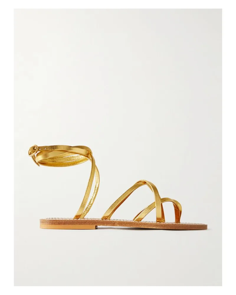 K.Jacques  Zenobie Sandalen Aus Metallic-leder - Gold Gold