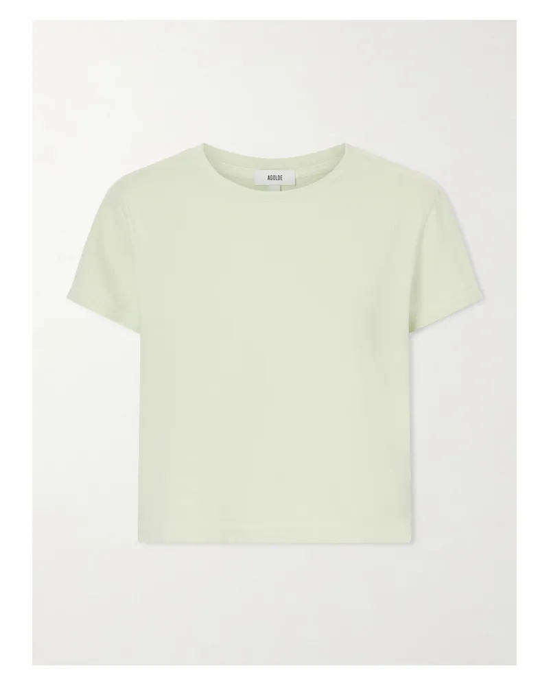 AGOLDE Adine Cotton-jersey T-shirt - Green Green