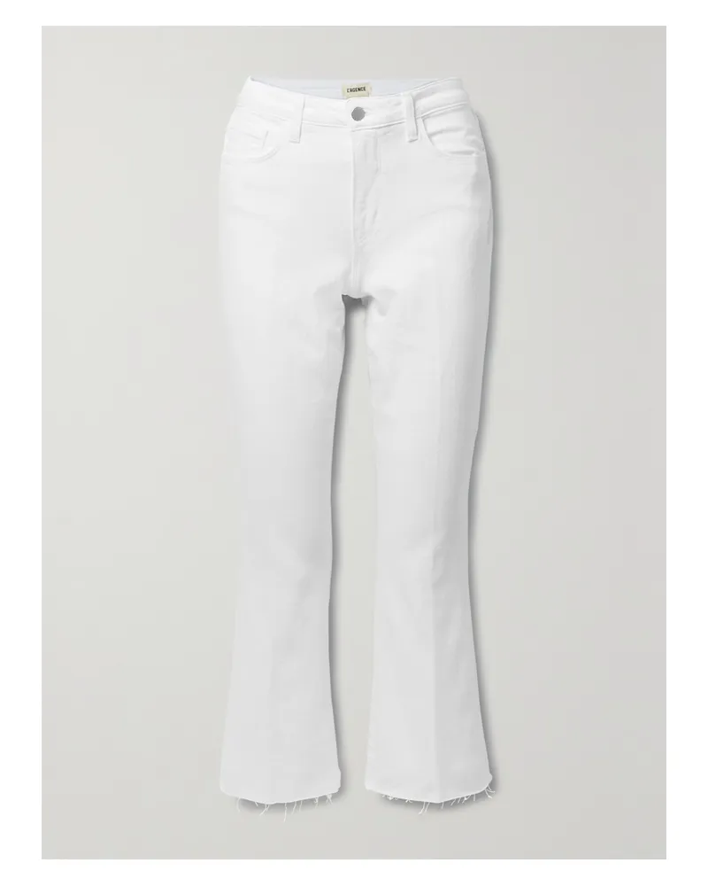 L'Agence Kendra Verkürzte, Hoch Sitzende Schlagjeans - Weiß Weiß