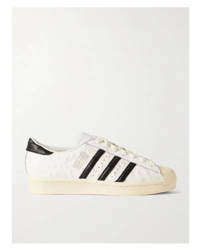 adidas Superstar Vintage Sneakers Aus Leder Mit Straußeneffekt - Weiß Weiß