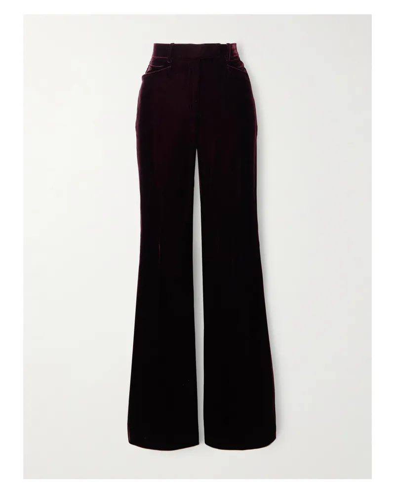 Tom Ford Hose Mit Weitem Bein Aus Samt - Burgunder Burgunder