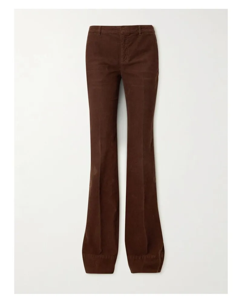 Saint Laurent Bootcut-hose Aus Baumwollcord - Braun Braun