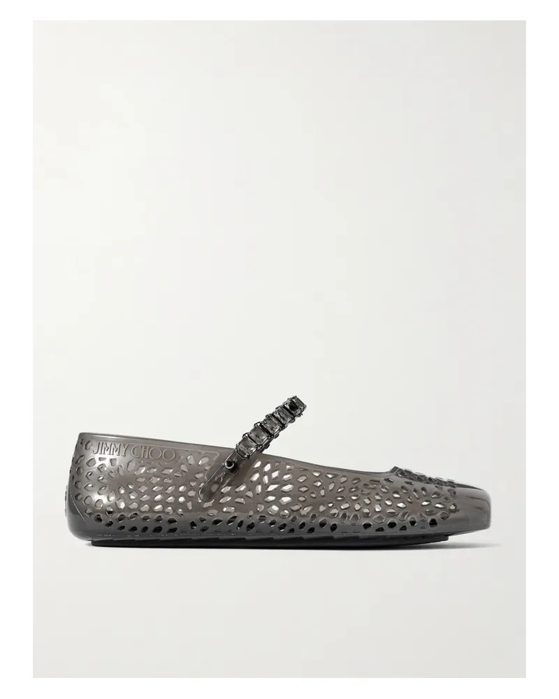 Jimmy Choo The Jelly Ballerinas Aus Tpu Mit Kristallen - Schwarz Schwarz