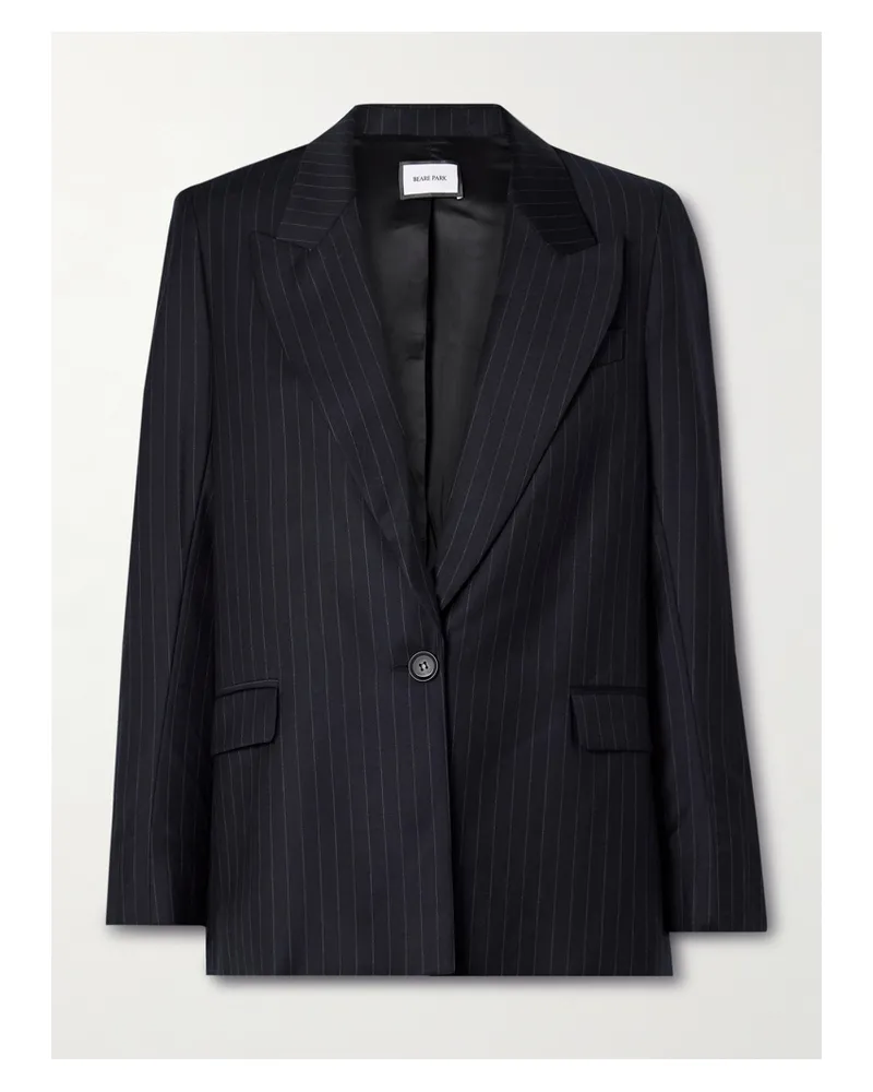BEARE PARK Sylvie Blazer Aus Woll-twill Mit Nadelstreifen - Blau Blau