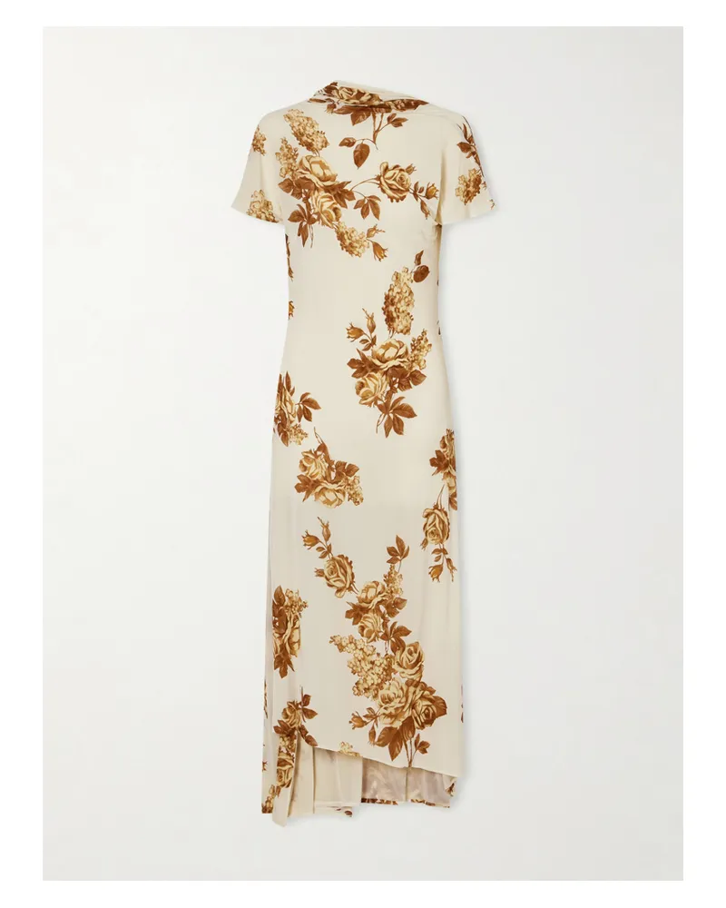 Magda Butrym Floral-print Stretch-jersey Midi Dress - Cream Cream