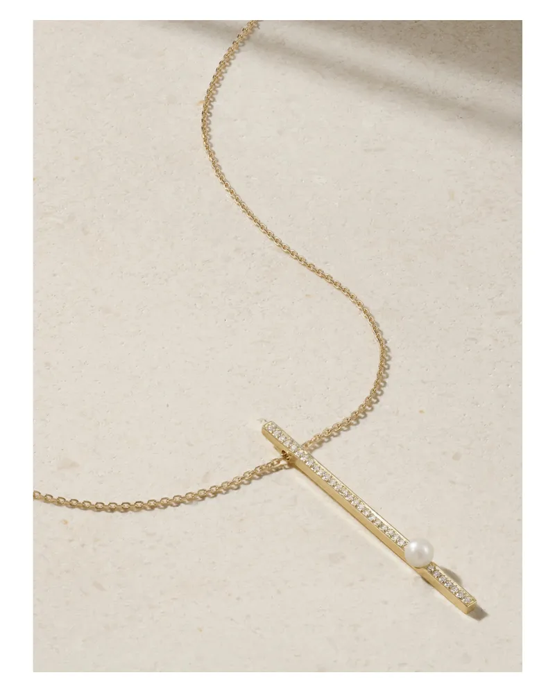 MIZUKI Kette Aus 14 Karat Gold Mit Perle Und Diamanten Gold