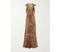 Rita Ruffled Cheetah-print Crepon Gown - Animal Print