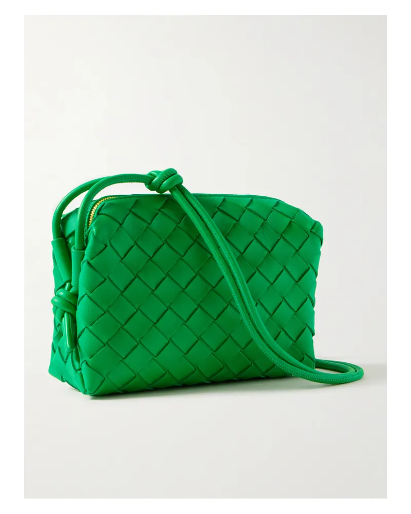 Bottega Veneta Loop Mini Intrecciato Leather Shoulder Bag - Green Green