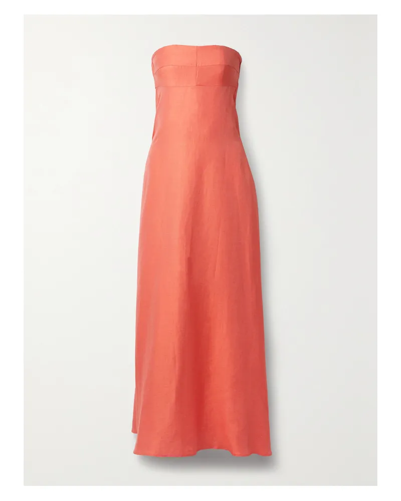 BONDI BORN Net Sustain Montenegro Trägerloses Maxikleid Aus Webstoff - Orange Orange